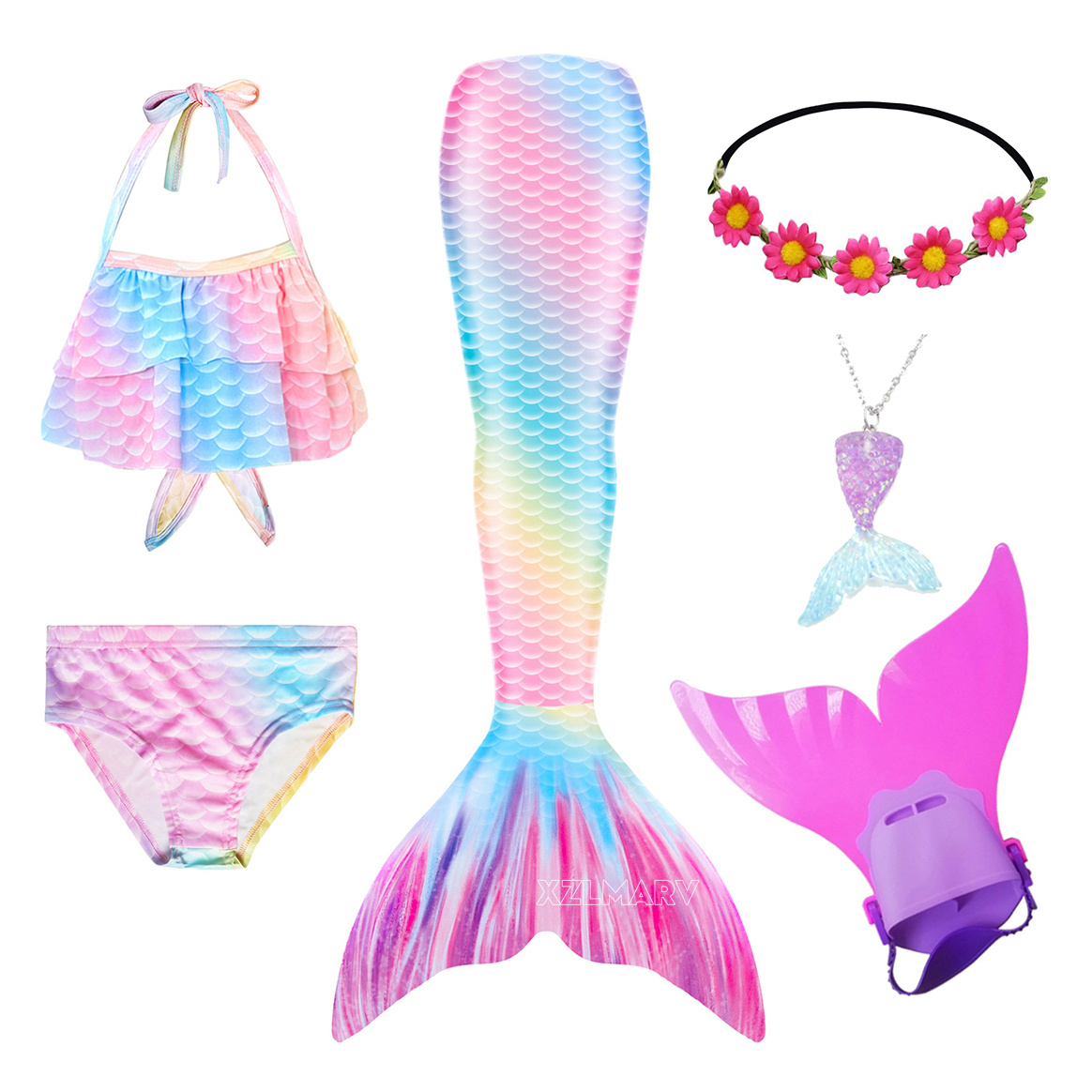 6Pcs/set Ariel Girls Swimming  - огляд і ціна Flippers Swimming