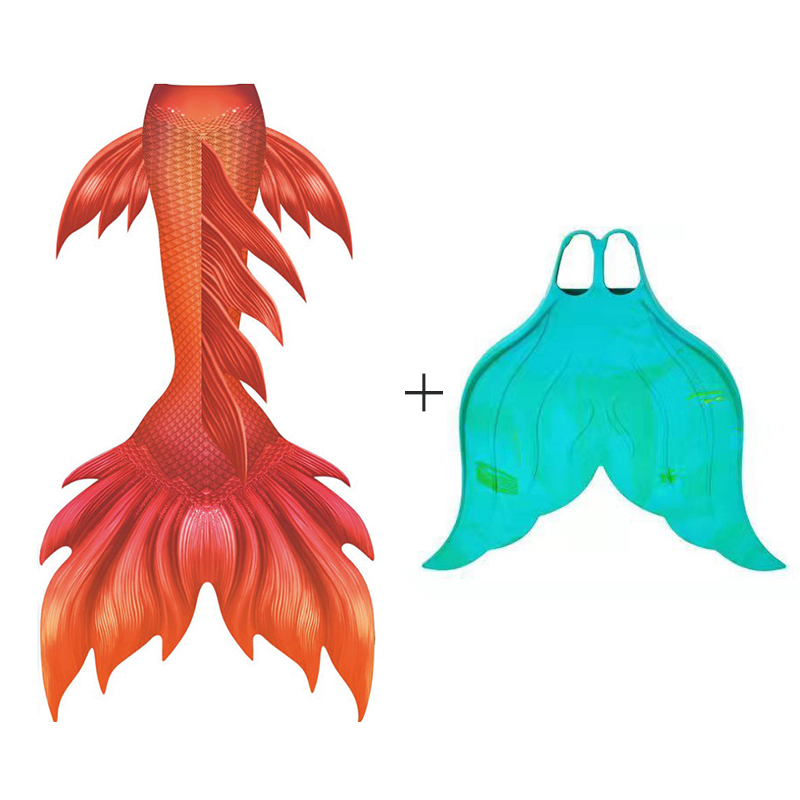 Orange Woman Mermaid Tail Skin - огляд і ціна Swim Fins