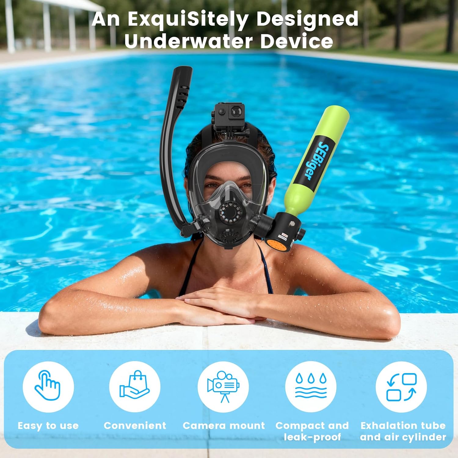 Mini Scuba Tank 0.5L with Full - огляд і ціна Snorkel Set